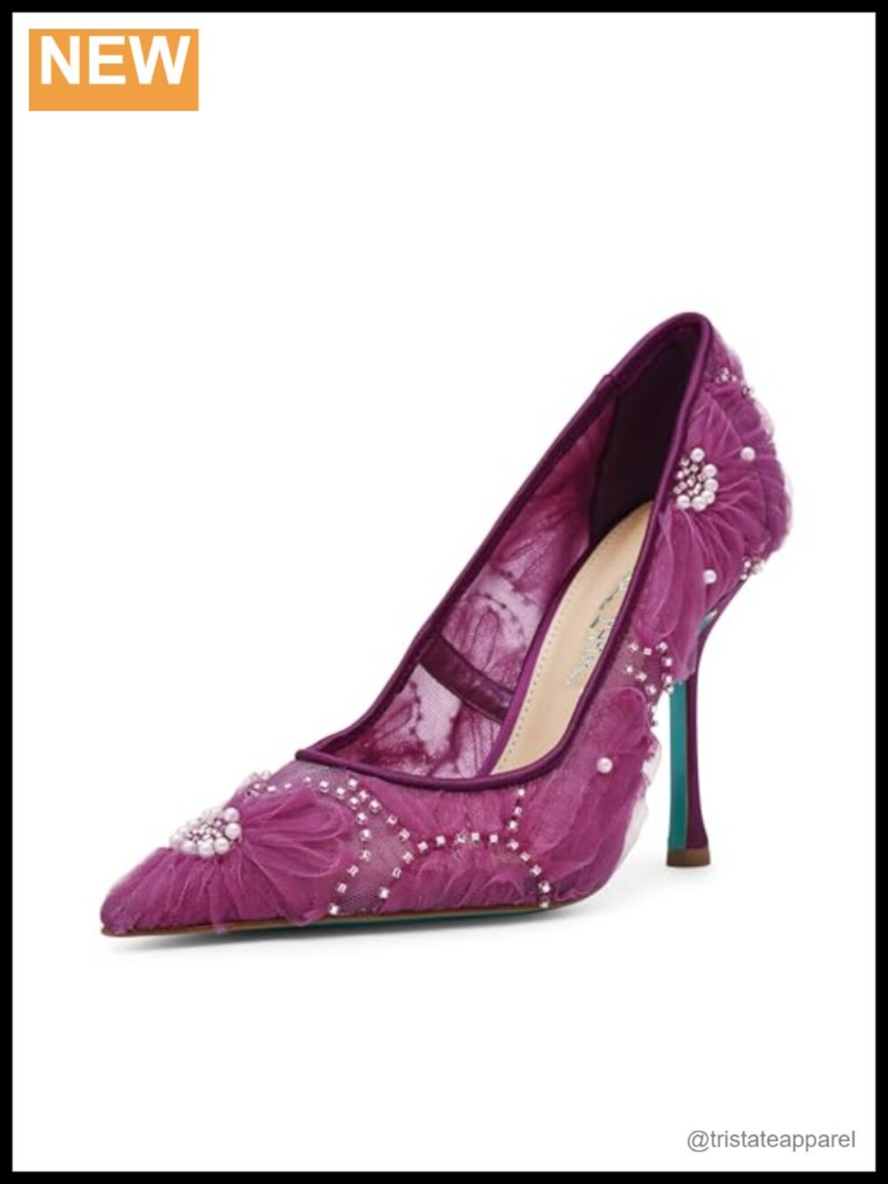 Pointed Toe Embellished Stiletto Heel Pump Evening Formal Party